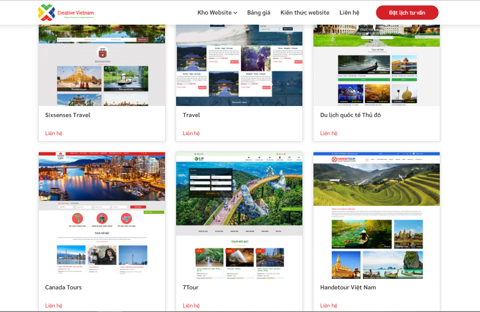 mẫu thiết kế website du lịch